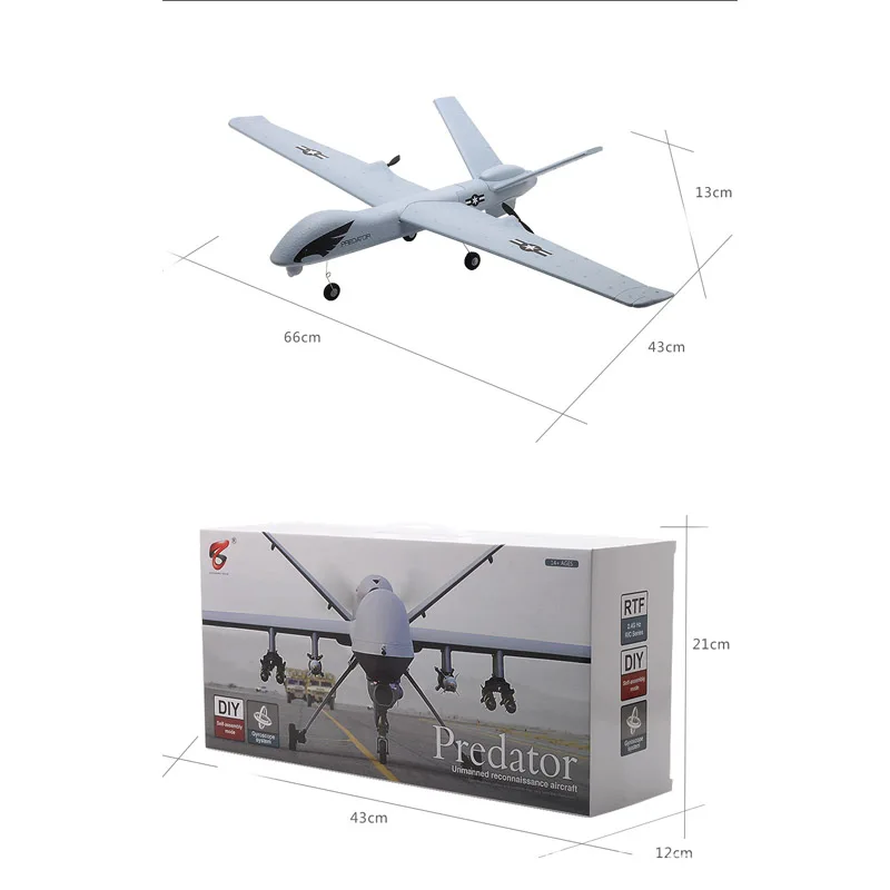 2 4G 2CH Predator пульт дистанционного управления RC самолет 660 мм Дрон размах крыльев