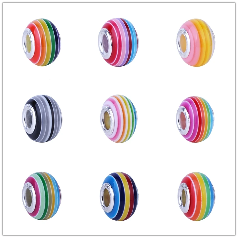 Шарм радужные цветные стеклянные бусины подходят для оригинального браслета