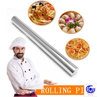 304 stainless steel non stick rolling pin dumpling fondant baking rough clay pizza pasta tool kitchen roller cake accessories