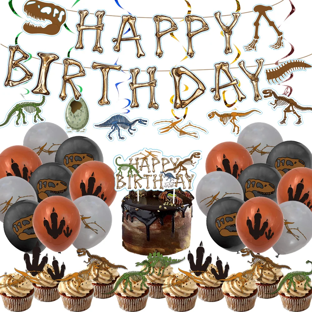 

Ископаемый воздушный шар в виде динозавра, баннер, топперы для торта, для вечеринки в честь Дня рождения, детская игрушка, воздушные шары, пр...