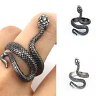 Кольцо-змея в стиле ретро панк, регулируемое кольцо с объемным изображением змеи