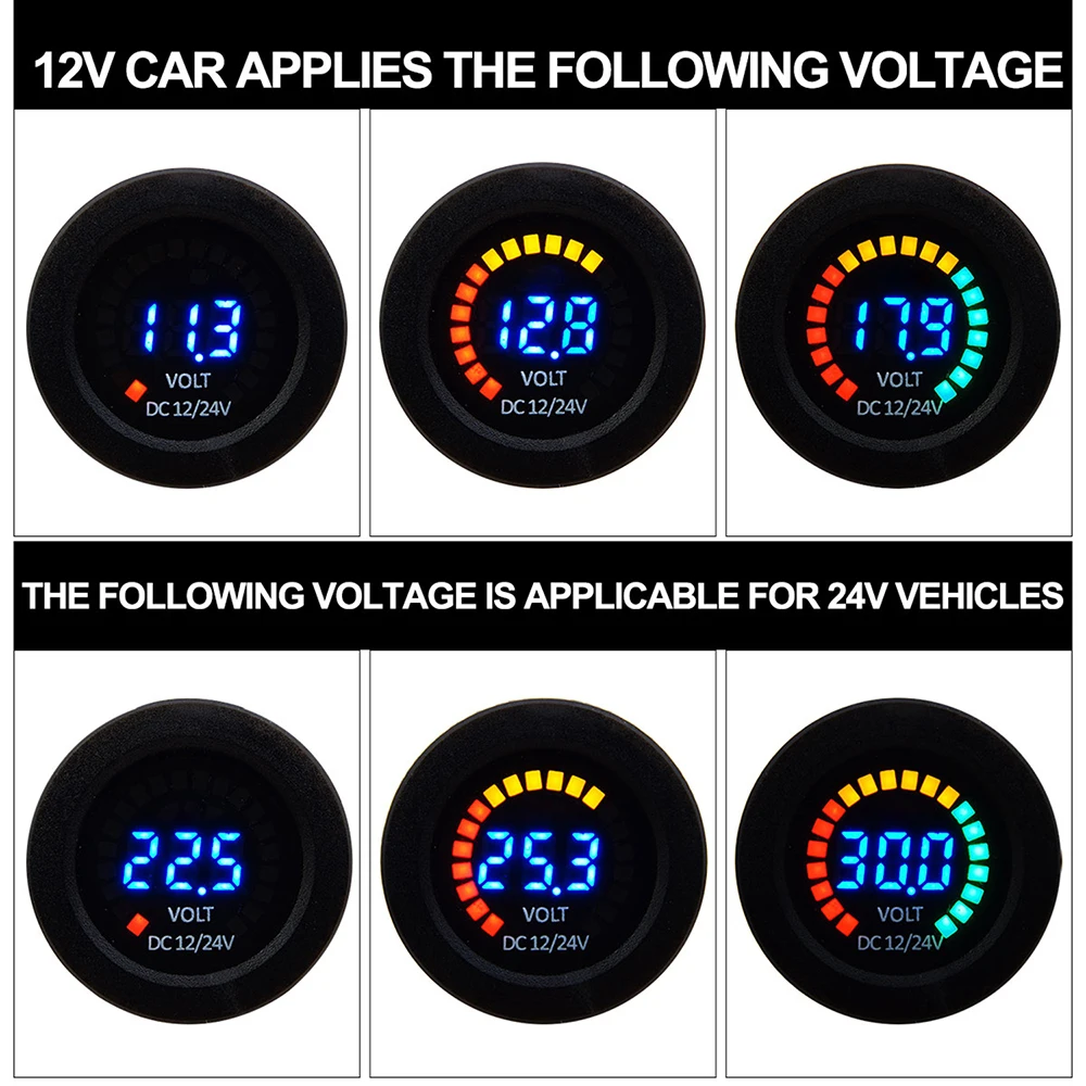 12/24V Цвет светодиодный DC Цифровой Дисплей вольтметр с низкой Давление звуковой