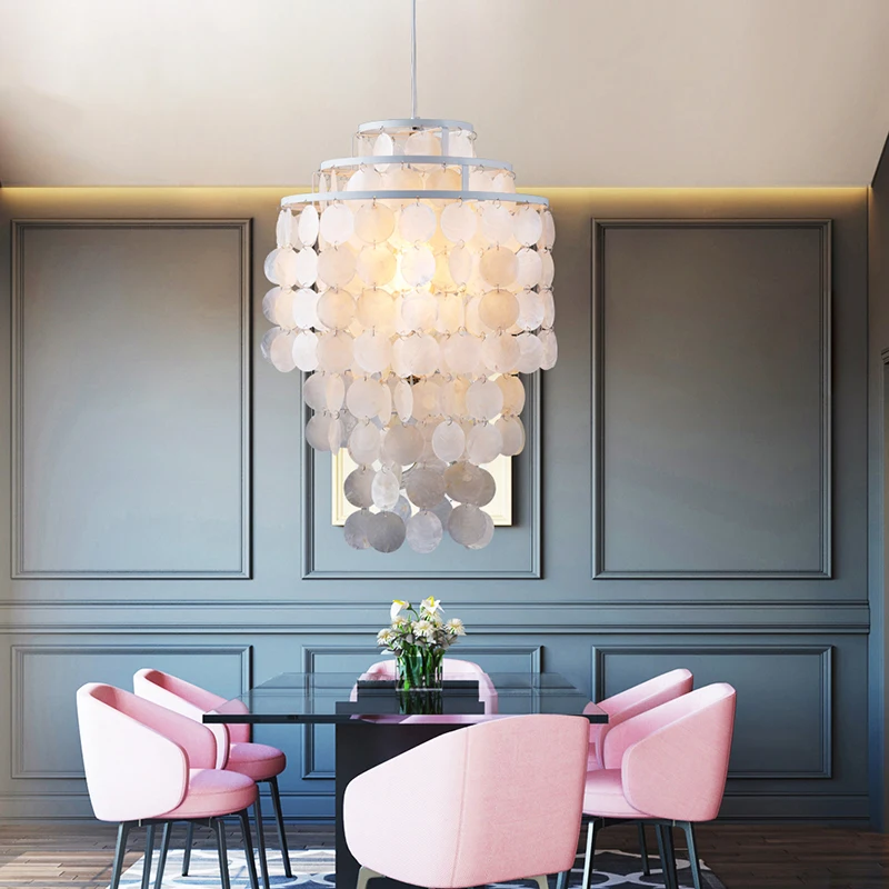 Подвесная Подвеска из морской раковины в европейском стиле 3 вида E27|Подвесные