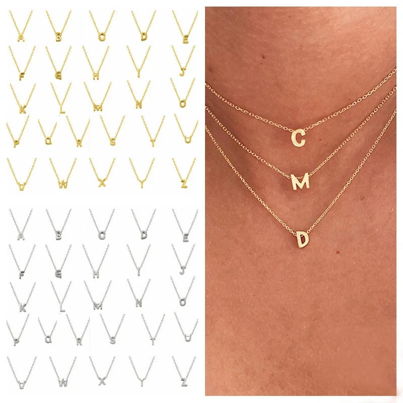 

Aide 925 Sterling Silver Initial Letter Pendant Necklace Women Girl A-Z Alphabet Collares Mujer Party Jewelry Christmas Gifts
