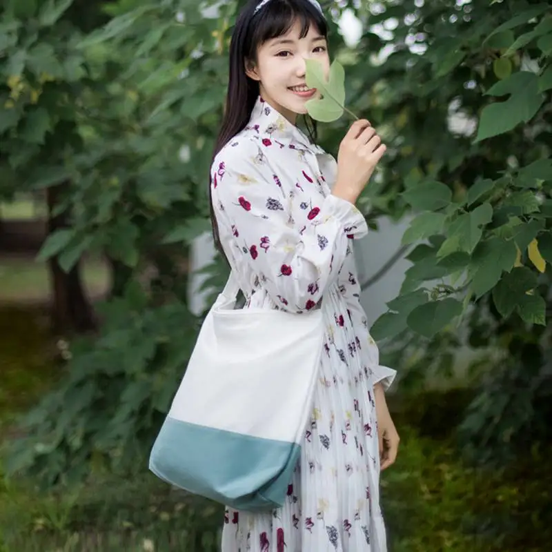 

INS Simple Canvas Bag Women's Shoulder Messenger Bag Environmental Protection Shopping Bag Home Decor Aaccessories Kitchen