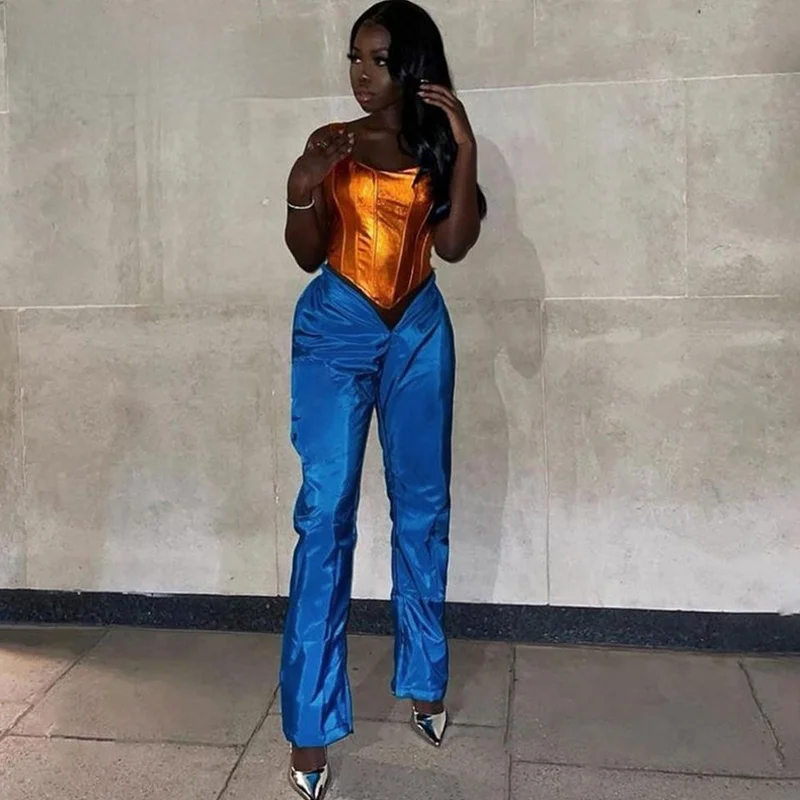 

Casual pants women's 2021 autumn new women's wear sexy low waist loose fit solid color street straight tube