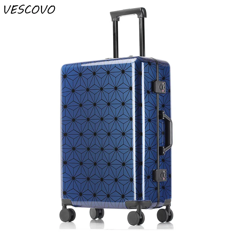 

vescovo20"24"26"29Inch Vintage High grade aluminum frame travel bag women trolley suitcase spinner PC rolling luggage on wheel