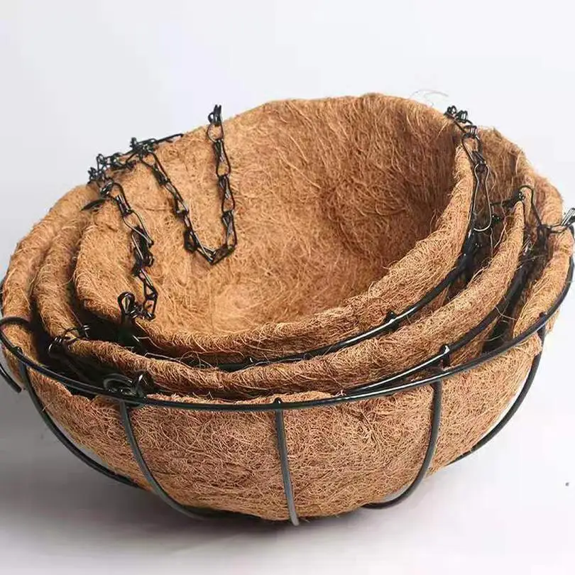 

Coconut Brown Hanging Basin Round Hanging Basket Hanging Basin Vertical Hanging Basin Balcony Decoration European Creative Flesh