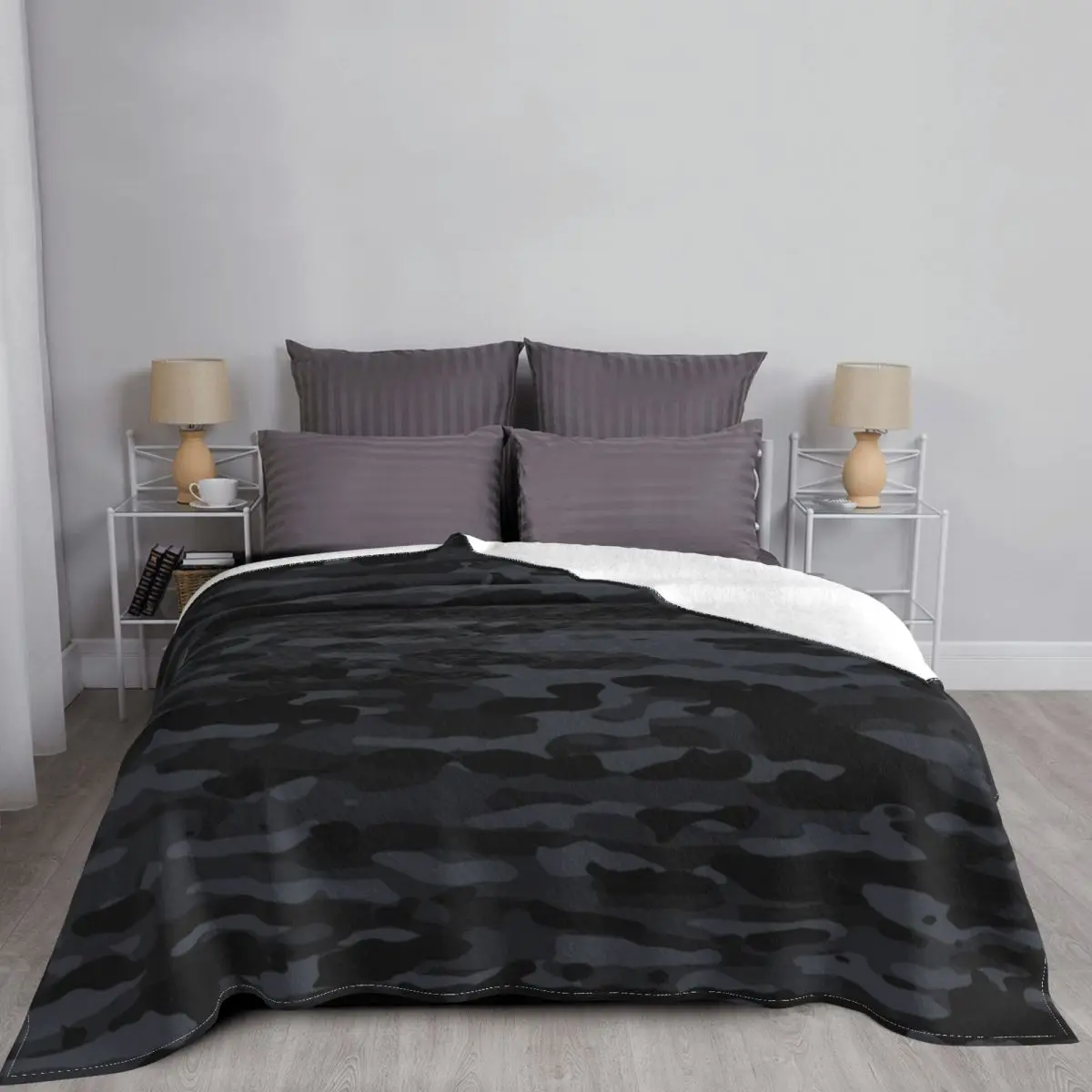 Night Camouflage Camo Blanket Flannel All Season Texture Soldier Portable Soft Throw Blankets for Sofa Office Bedspread | Дом и сад