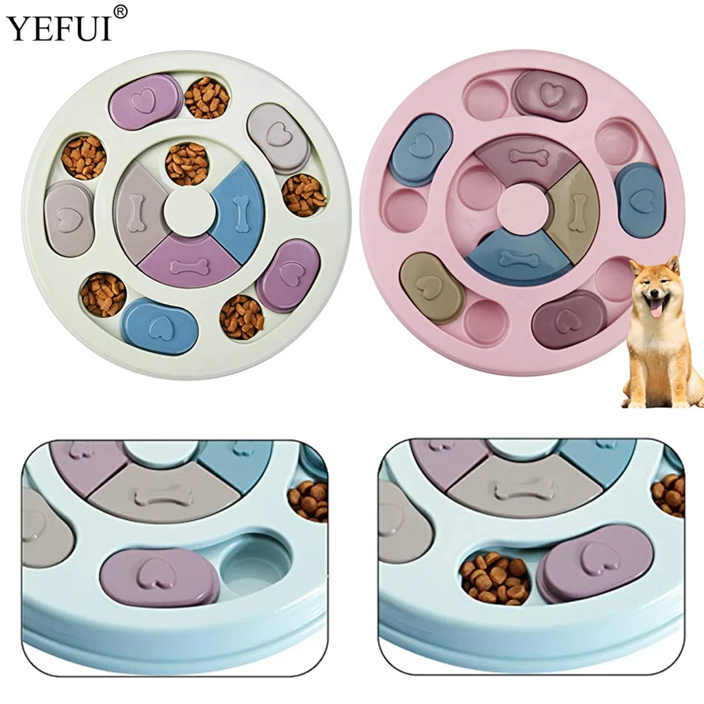 

Игрушки-пазлы для домашних животных yebeen, интерактивные забавные игрушки для обучения щенков IQ, миска для медленного кормления, дозатор еды
