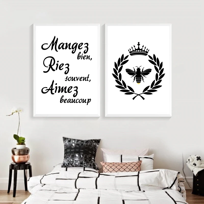 Холст с изображением пчелы Наполеона плакат в французском стиле современная