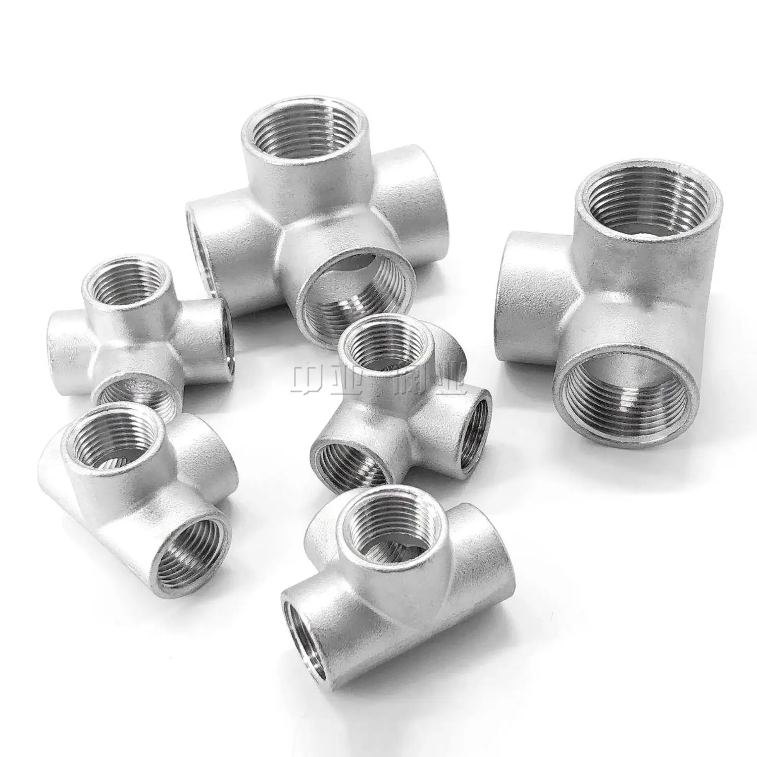

Stainless Steel 304 1/2" 1" Female BSP Thread Pipe Fitting 4 way Equal Cross Connector SS304