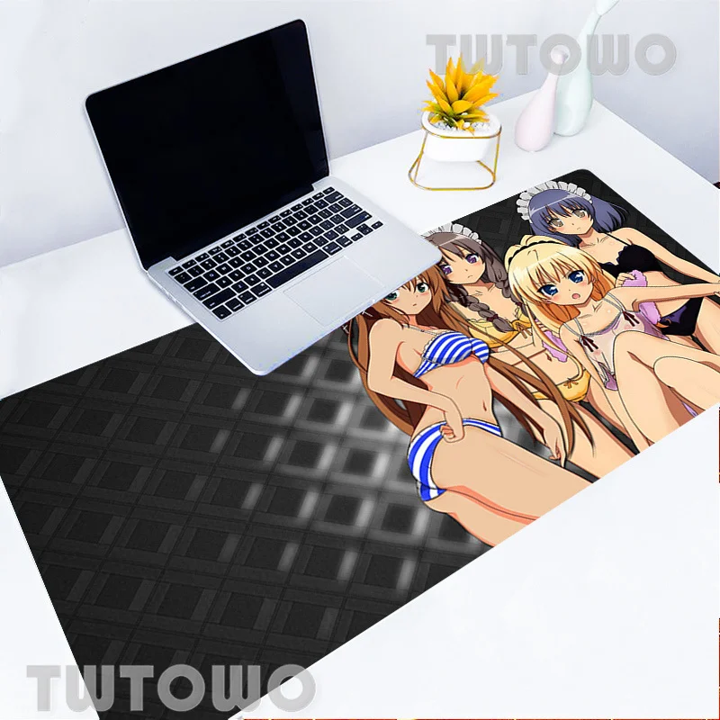 

Коврик для мыши домашний под заказ XXL большой коврик для клавиатуры коврик для мыши сексуальный бикини аниме Противоскользящий игровой ков...