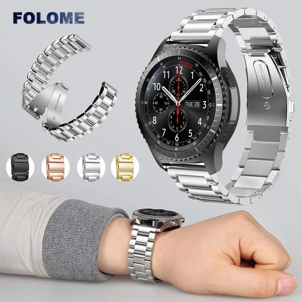 Для samsung Galaxy Watch 46 мм/42 мм/Активный 2 диапазона 20/22 мм Нержавеющая сталь аксессуар