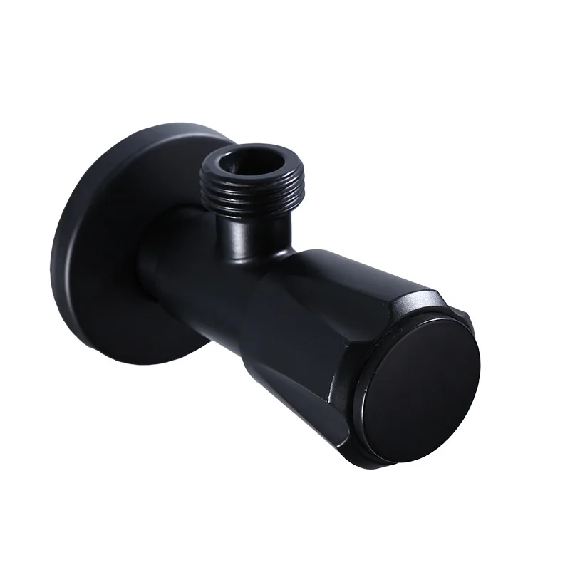 

black angle valve stainless steel cold and hot water mixer bidet valves for bathroom kitchen toilet washbasin water-heater