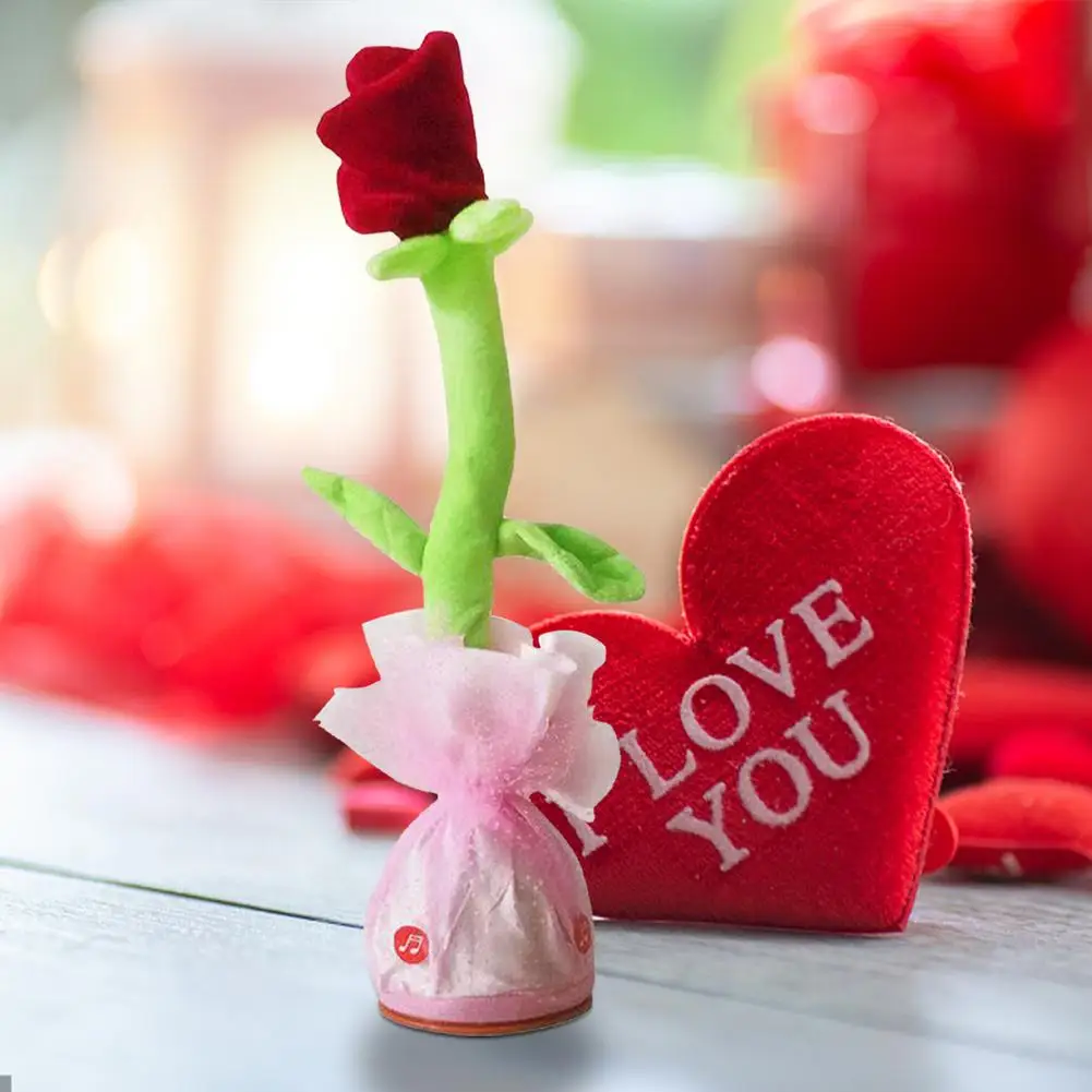 

Dancing Speak Rose Toy Valentine's Day Gift To Girlfriend Lovely Talking Rose Voice Sound Record Repeat Toy Kids Interactive Toy