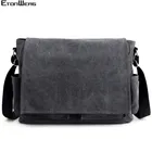 Роскошные холщовые мужские сумки через плечо wo, вместительные мужские сумки через плечо, однотонная Повседневная сумка-мессенджер, удобная школьная сумка для ноутбука