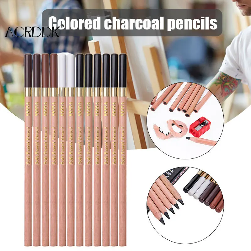 

Карандаши для эскизов, рисования 12 шт. профессиональный набор карандашей, карандаши с углем, затеняющие карандаши для фотохудожников FC