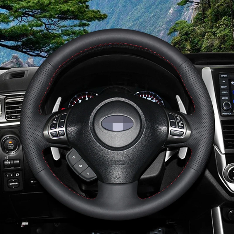 APPDEE черная искусственная кожа рулевое колесо Крышка для Subaru Forester 2008-2012