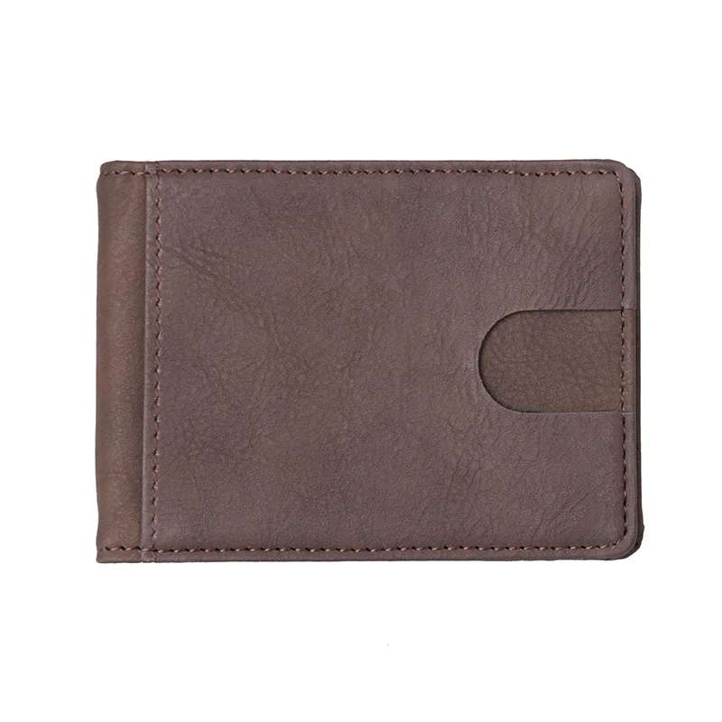 KUDIAN BEAR Men Money Clip Wallet Metal Clamps Rifid Card Case PU Leather Solid Men's Wallets Luxury Brand Carteira BIH203 PM49 | Багаж и