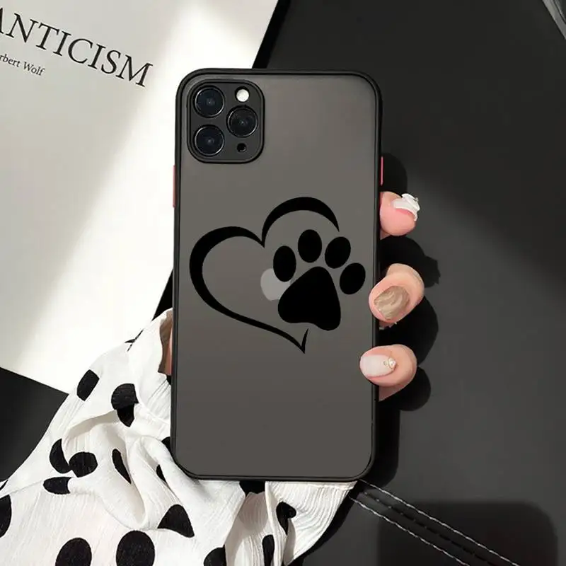 

Best Friends Dog Paws luxury design Phone Case shell matte transparent For iphone 7 8 11 12 plus mini x xs xr pro max cover