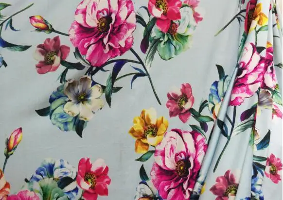 

150cm * 100cm Thin QMilch Bottom Impervious Vertical Four-Sided Elastic Printed Latin Dance Wear Stage Costume DIY Fabric