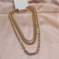 european and american style new combination set necklace bare chain metal chain simple personality trend rock clavicle chain