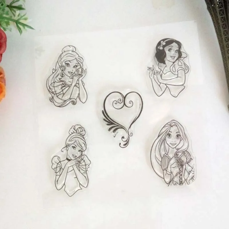 1 шт. очистить резиновый штамп персонажа принцессы прозрачный для скрапбукинга