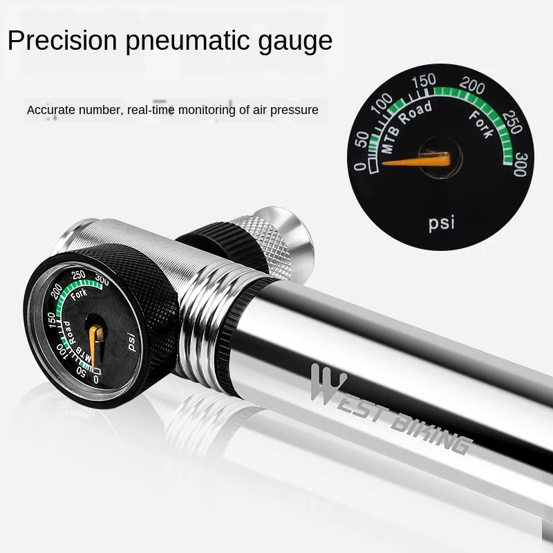 

Westbiking 300psi Mini Bicycle Pump Aluminum Alloy Cycling Hand Air Pump Ball Tire Inflator MTB Mountain Road Bike Pump