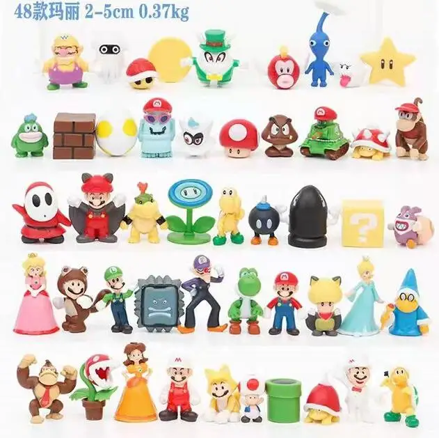 

Экшн-фигурки из ПВХ Super Mario, игрушечные модели, игрушки, 48 шт./компл.