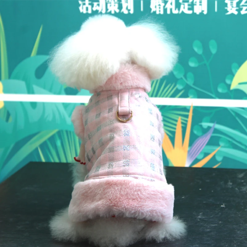 Three color warm winter Dog parka clothing Puppy Clothes Vestidos vest cat Pets dogs coats Jacket Jackets Chihuahua plaid parka