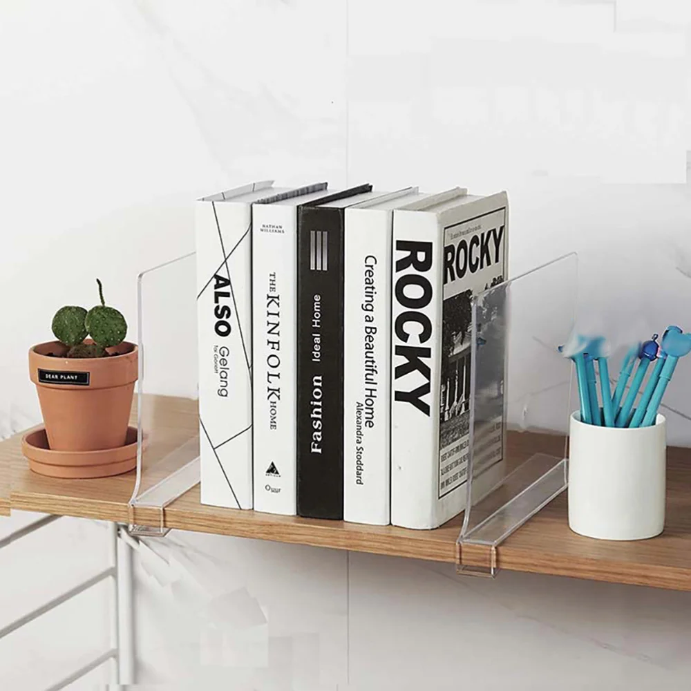 

2pcs Durable Acrylic Shelf Dividers Drawer Dividers for Home (Transparent)