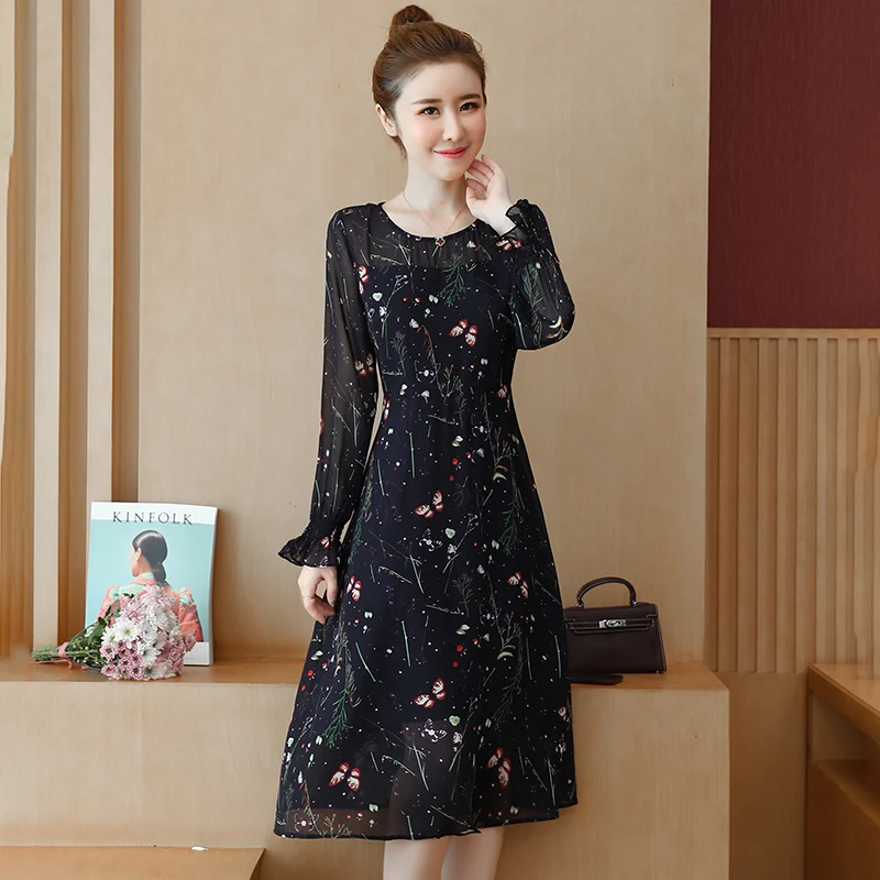 Осень модные часы свободного покроя элегантные с круглой горловиной а линейное