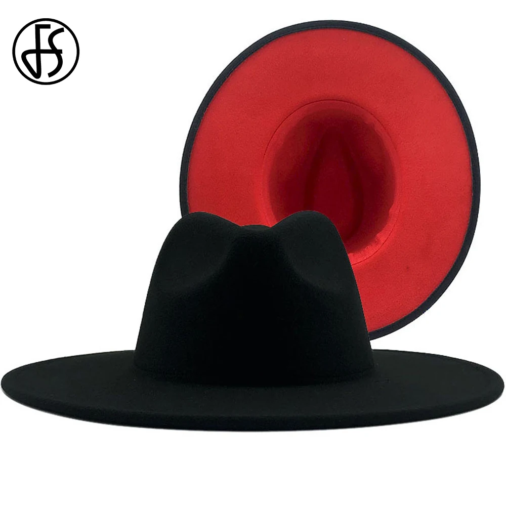 FS зимние черные и красные Лоскутные женские мужские шляпы для крестного отца