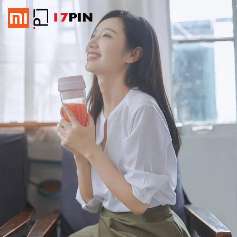 XIAOMI MIJIA 17PIN Stra фруктовая чашка маленький переносной блендер соковыжималка миксер, Кухонный комбайн 400 мл Магнитная Зарядка 30 секунд быстрого
