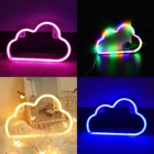 Светодиодный неоновый светильник в форме облака, декоративный настенный пластиковый светильник для дома, комнаты, праздника, светильник вечерние НКИ