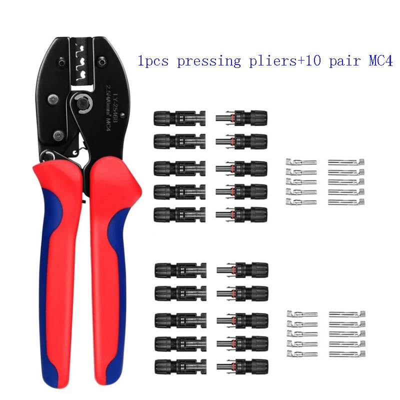 Solar photovoltaic PV cable clamp MC 4 connector wire terminal pressing LY-2546B stripping tool kit | Инструменты
