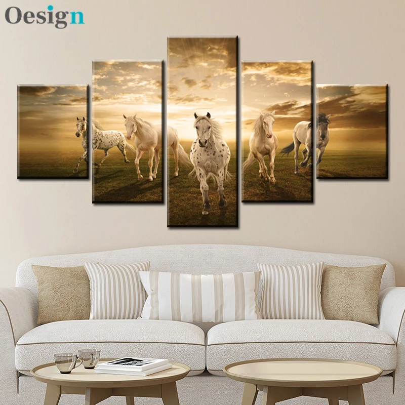 

5 Panels Ship Boats Sailing Canvas Painting Pictures Decoracion Canvas Oil Paintings Wall Art Pictures for Living Room Decor