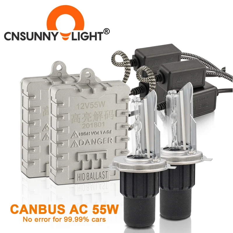 Тип СВЕТОДИОДА направленного света CNSUNNYLIGHT Canbus 55 Вт автомобильный H4 H/L ксеноновых