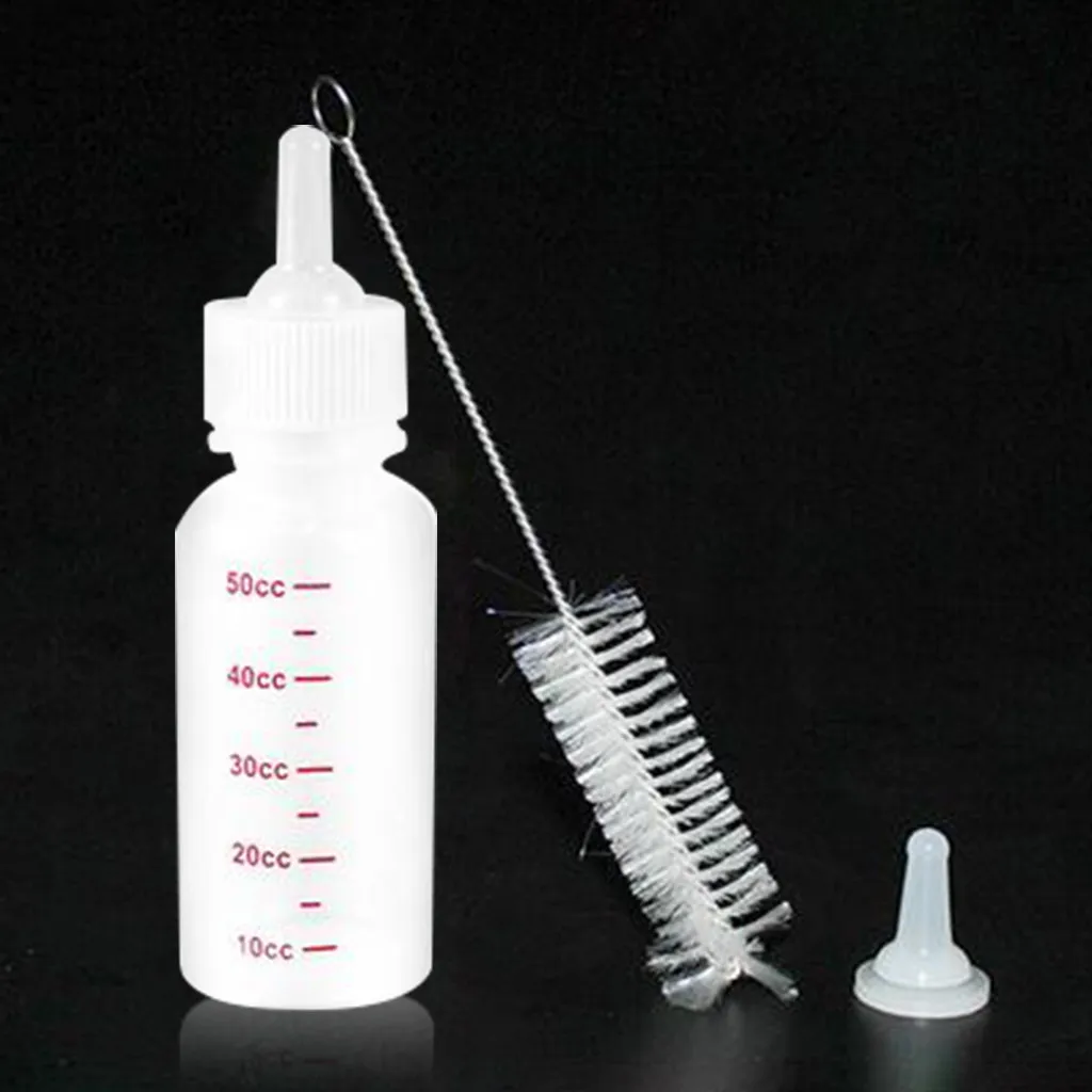 

3pcs Puppy Kitten Feeding Bottle Set Pet Dog Cat Bady Nursing Water Milk Feeder With Cleaning Brush Newborn Cat Drinking Bottle