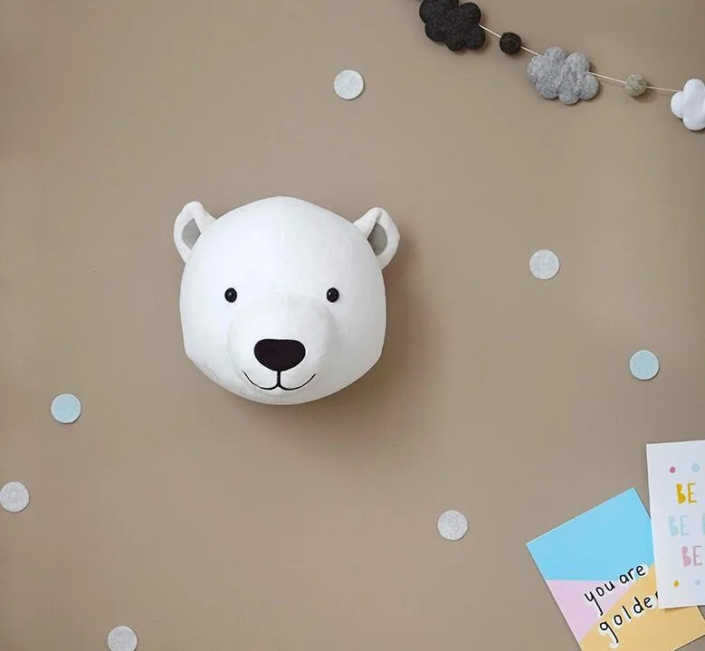 Ins скандинавские 3D голова героя мультфильма Креативные украшения детской комнаты фон стены стерео висящий орнамент