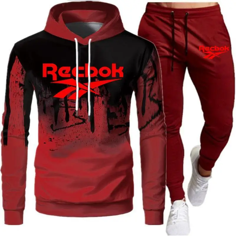 

2 Pcs/Set Men's Sportswear Sets 2020 Autumn Winter Hooded Thick Male Casual Tracksuit Men 2 Piece Sweatshirt + Sweatpants Set