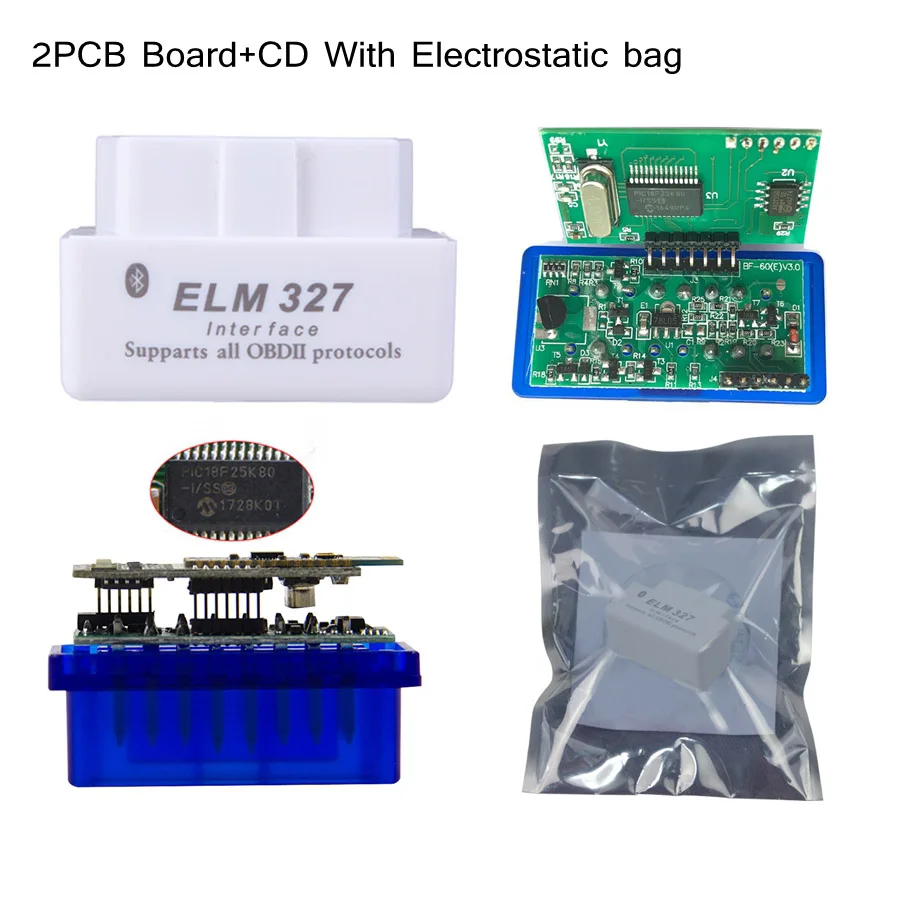 Автомобильные аксессуары Super Mini ELM327 V1.5 Bluetooth чип PIC18F25K80 ELM 327 в 1 5 OBD2