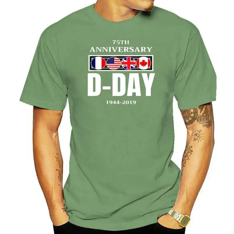 

D-Day Normandy Landing 75th Anniversary Patriotic Flag Black T-Shirt S-6XL