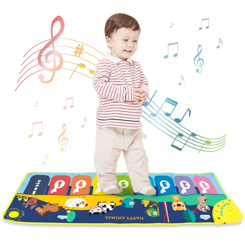Фото Детский коврик с имитацией пианино для танцев на полу обучающая игрушка