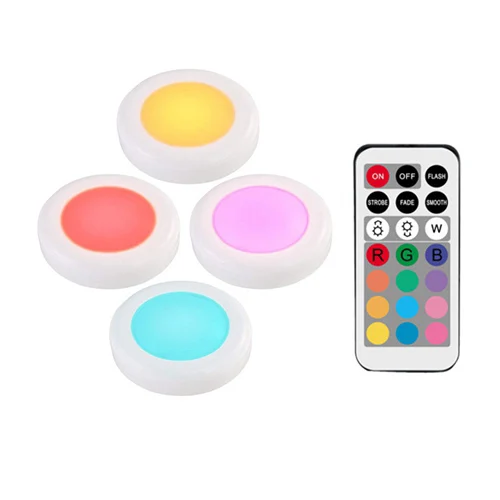 1remote 4 lamp 12 цветов RGBW светодиодный ночник беспроводной пульт дистанционного управления на батарейках сенсорный датчик под шкафом светильники для кухни настенный светильник - Цвет: 1remote 4 lamp