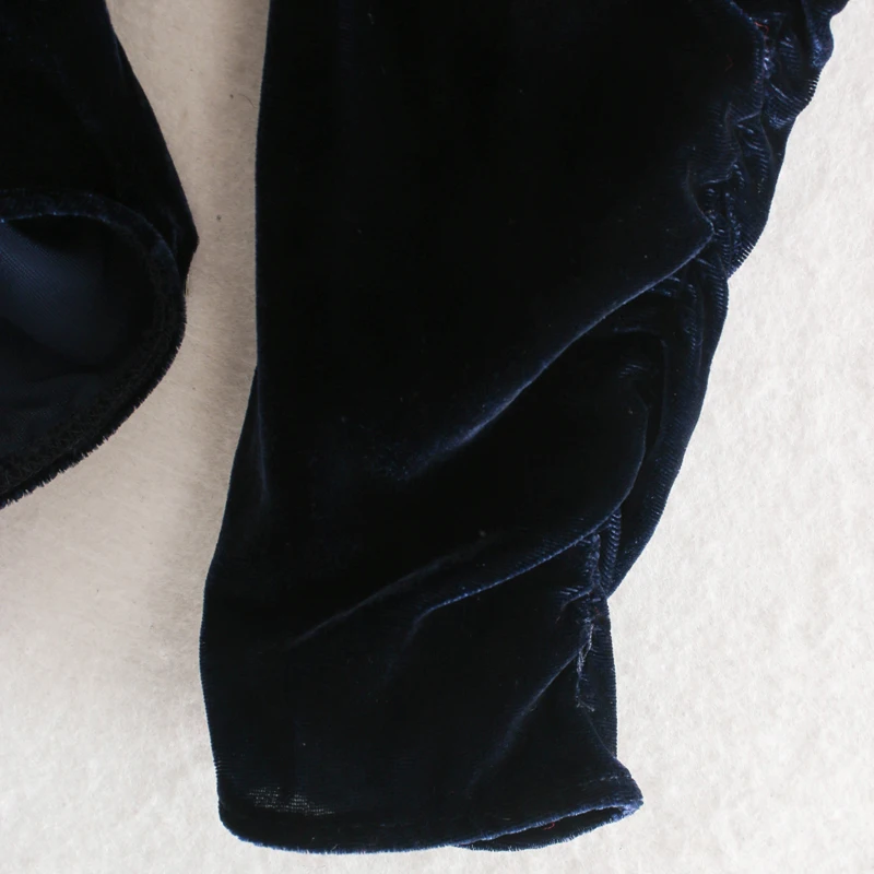 AGong однотонный синий бархатный тонкий комбинезон женский модный с v образным