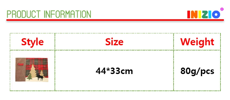 New Year Christmas Home Decoration Kitchen Accessories Placemat Christmas Table Decoration