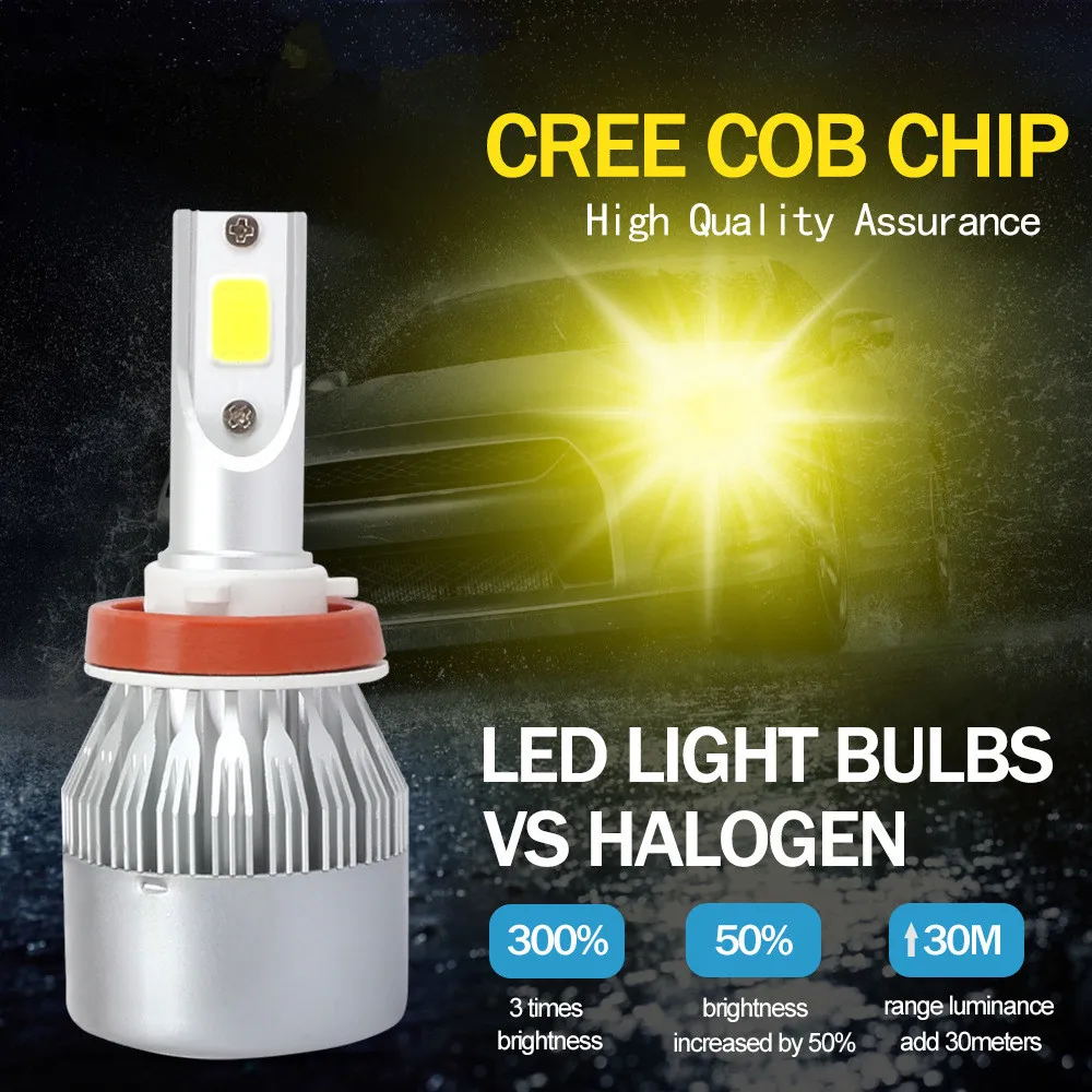 C6 H1 H3 светодиодный лампы для фар H7 Светодиодные Автомобильные фары H4 880 H11 HB3 9005 HB4