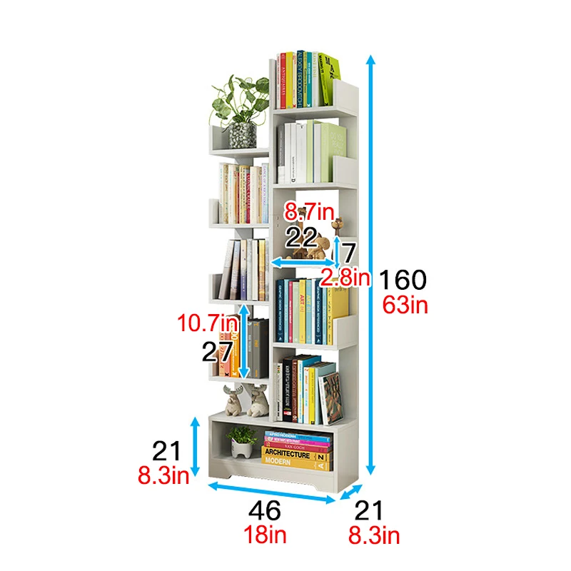 

11 Tiers Land Creative Bookcase Simple Modern Students Bedroom Simple Bookshelf Economy Display Cabinet Living Room Storage Rack